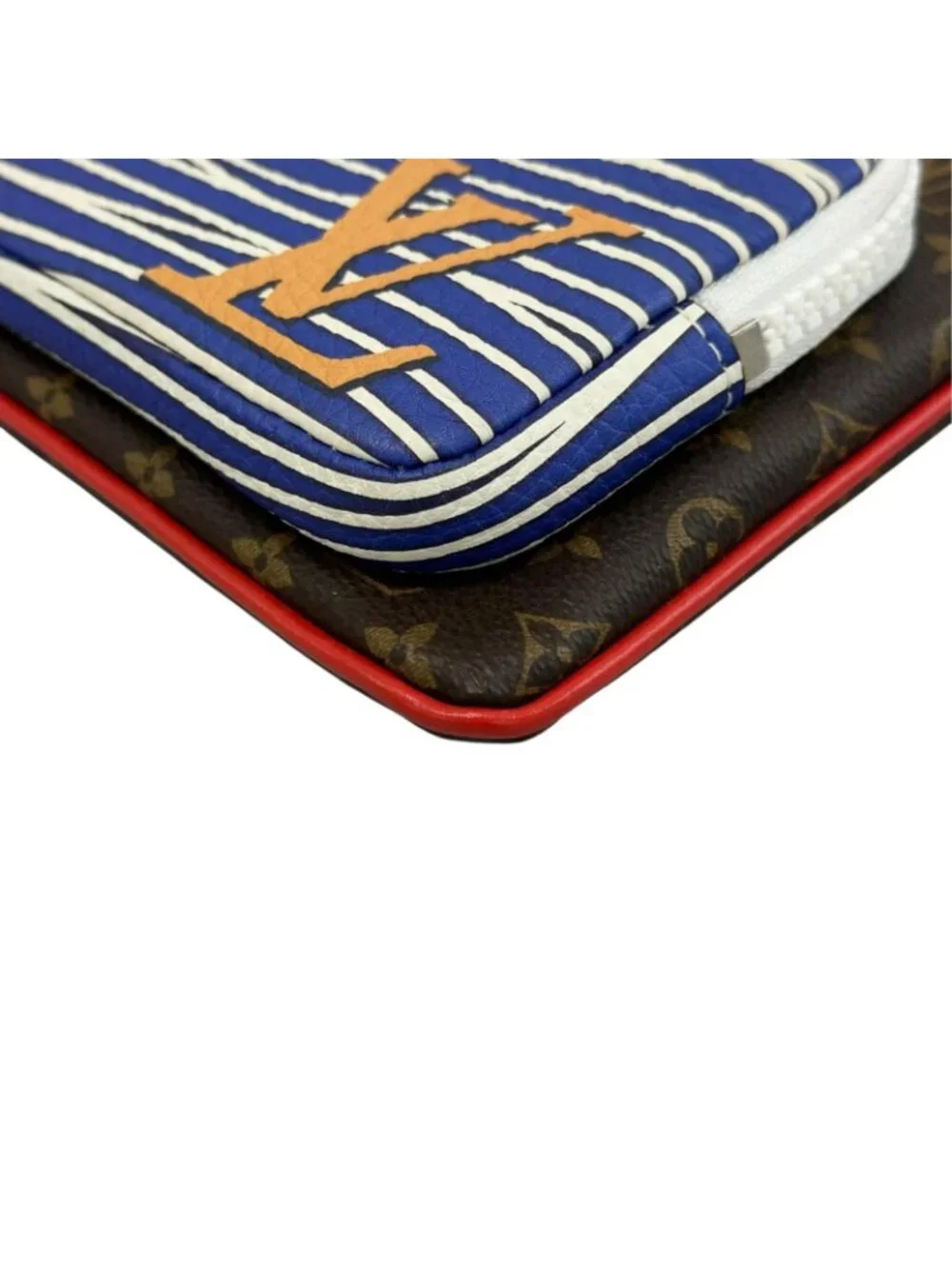 Louis Vuitton Patchwork Monogram Clutch Canvas Brown